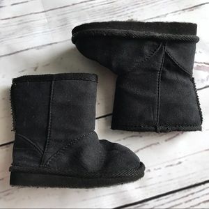 Fabric Black Fur Lined Boots